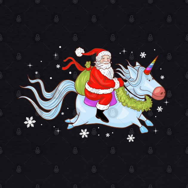 Santa Riding Unicorn by DragonTees